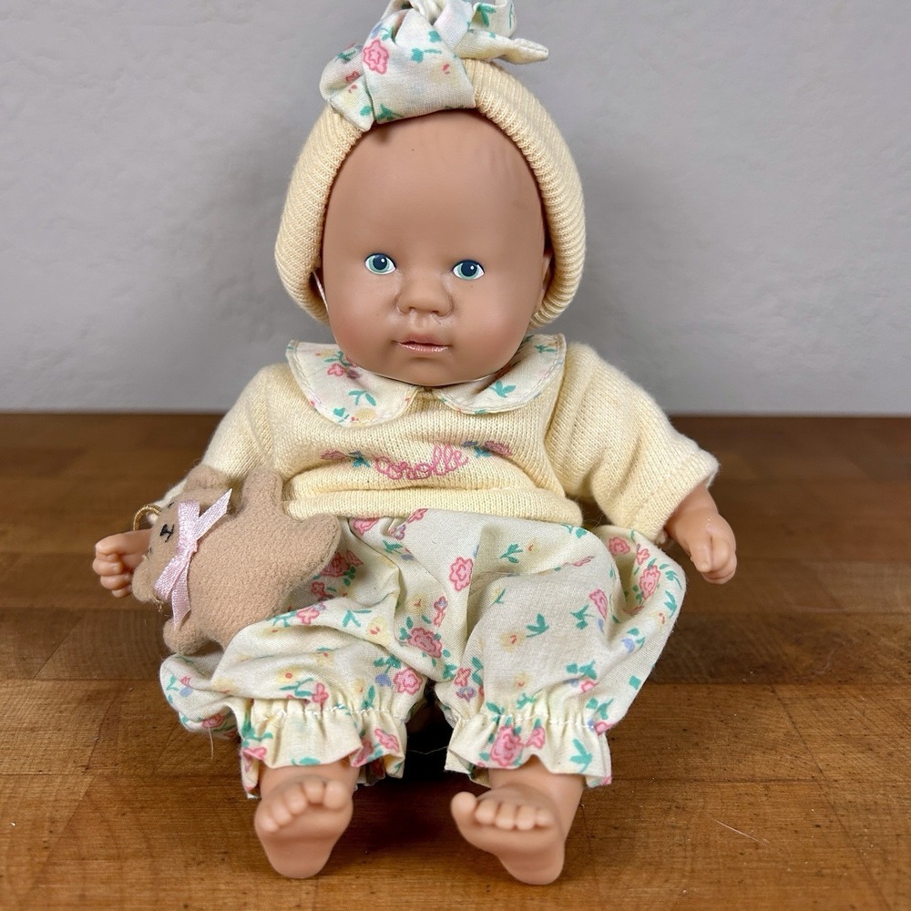 RARE France 8" Corolle Les Mini Calin Bean Bag Body Doll Loving Teddy Bear
